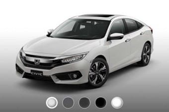 Cores do novo Honda Civic: uma escala de cinzas que vai dos dois brancos até o preto