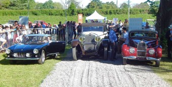 Ferrari GTO (esq.), Hispano (centro) e o Bugatti: trinca vencedora