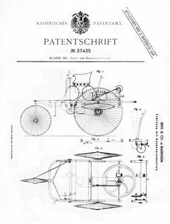 A patente do Benz, 132 anos atrás