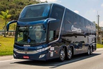 Com dois andares e duplo eixo dianteiro, o ônibus chegaram ao ápice em conforto