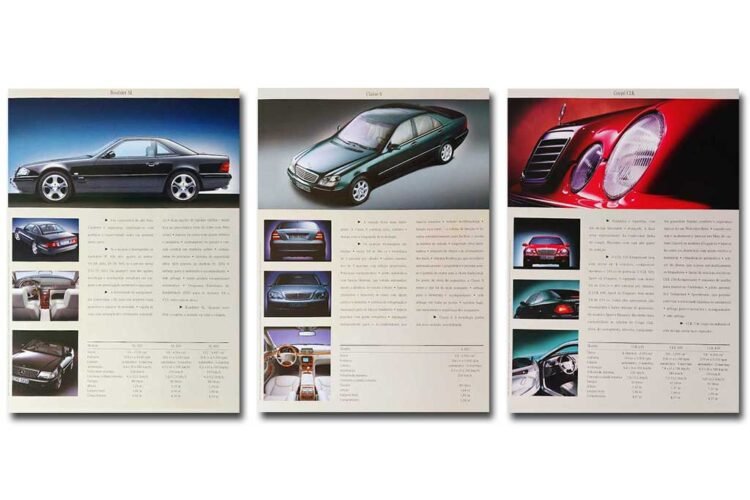 Mercedes: Classe C, Classe E, CLK, SL e outros em catálogos