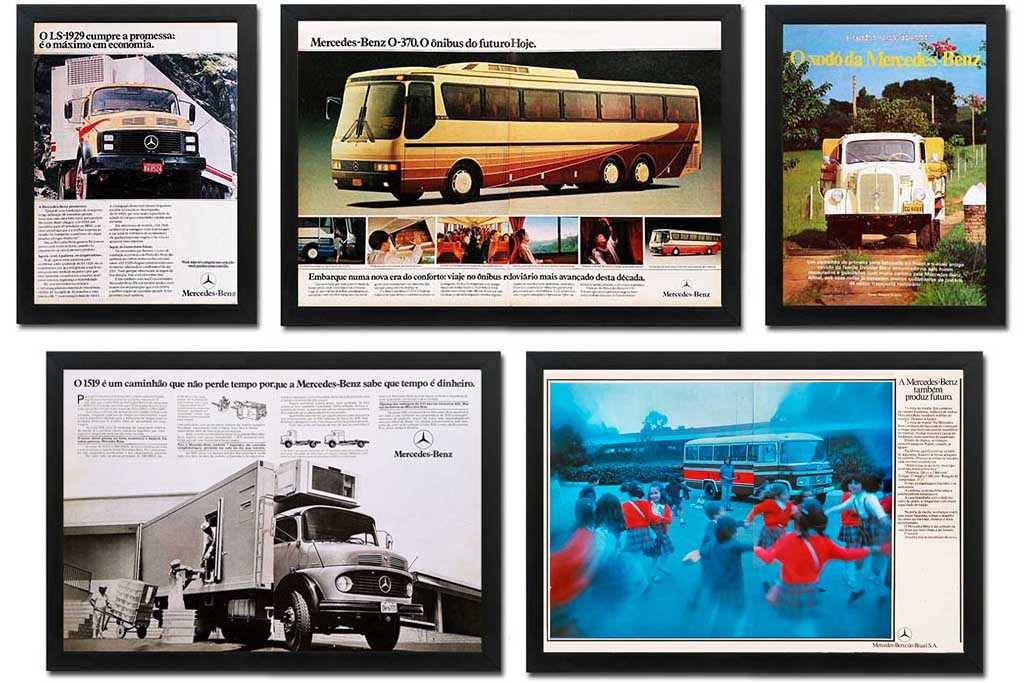 Mercedes-Benz: quadros com ônibus e caminhões antigos