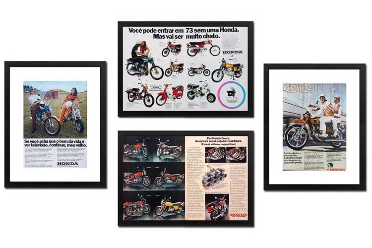 Honda: quadros com CB 50, CB 750 Four e outras motos antigas