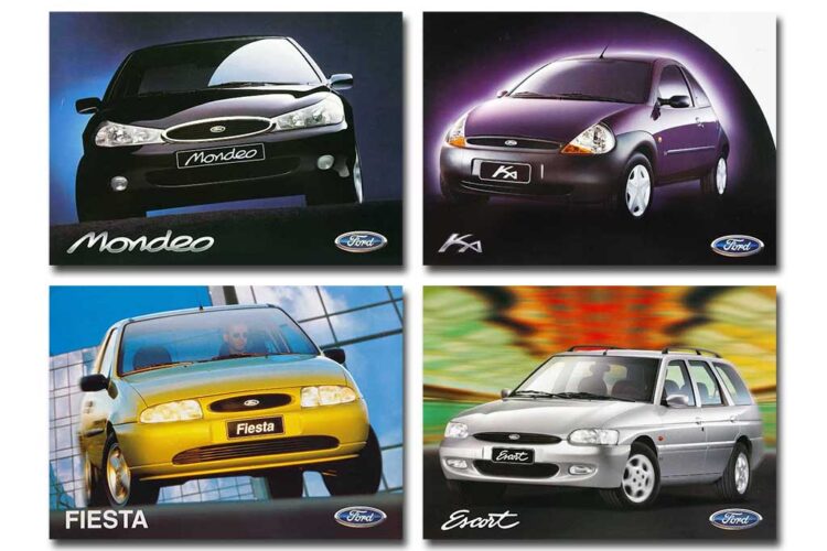 Ford: catálogos de Ka, Fiesta, Mondeo e outros dos anos 90